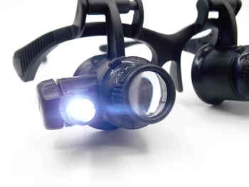 

Magnifying Glasses Sensor Resin Lupa Eye Jewelry Watch Repair Magnifier Glasses With 2 LED Lights New Loupe Microscope lighting