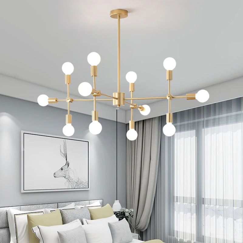 

Nordic branch chandelier living room restaurant lights simple molecules modern creative personality bedroom lamp industry