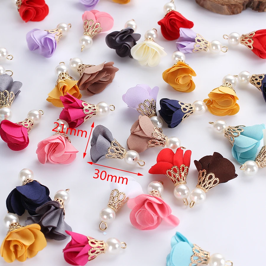 Pendant Flower Pearl Charms 30mm Tassel DIY Earrings Jewelry Findings Wholesale Pendant Flower Pearl Charms 30mm Tassel DIY Earrings Jewelry Findings Wholesale