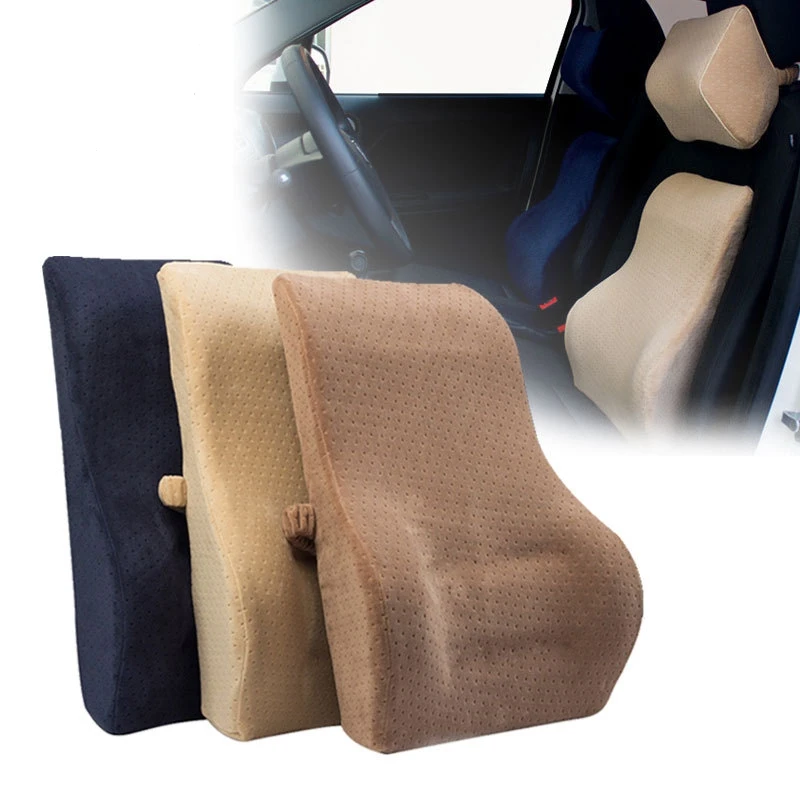 Driver Back Support Memory Foam Car Seat Waist Set Pillows Lumbar