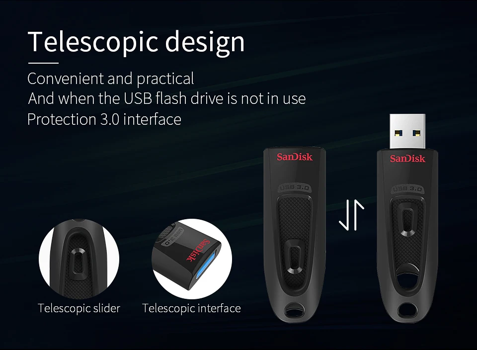 Оригинальная usb-флешка SanDisk CZ48, USB флеш-накопитель 3,0, 64 ГБ, флеш-накопитель, 16 ГБ, 32 ГБ, 128 ГБ, 256 ГБ, USB 3,0, карта памяти, флешка