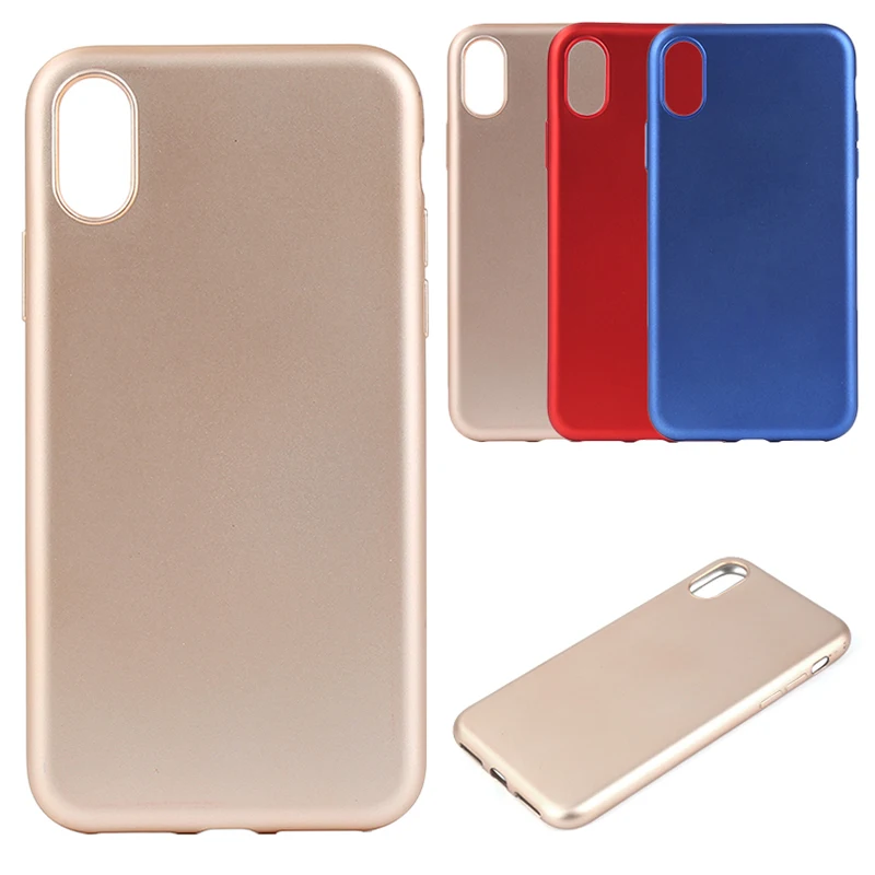 Phone Case Metallic Paint TPU Phone Back Protect Case For iphone X Anti