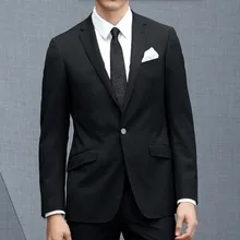 Black wool blended men suits custom made men’s wedding suits tuxedos high quality groom best man suits(jacket+pants)