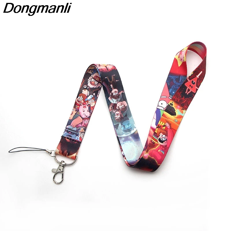 P2203 Dongmanli Gravity Фолс Детские брелки lanyards держатель удостоверения личности ID карта Пропуск Тренажерный зал мобильный телефон USB бейдж держатель ключевой ремень