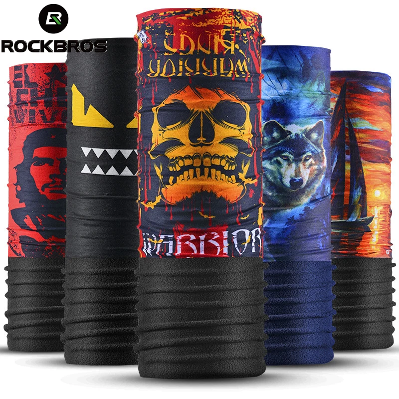 ROCKBROS الشتاء الدراجات وشاح باندانا سلس الصوف الوجه قناع قبعة رياضية قبعة بالاكلافا الجليد مخيف قناع لتشغيل التزلج