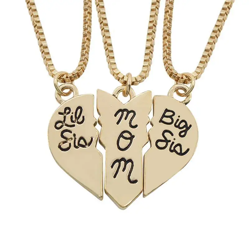Новинка 2019 модная женская подвеска-пазл Love Heart Big Lil Sis ожерелья 3 шт./компл. большая