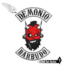 Demonio Barbudo Красный Дьявол вышивка железа на заплатках для одежды полный назад патч Панк байкерская куртка жилет пользовательский дизайн