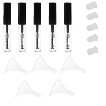 

Empty Mascara Bottle With Funnel Set Mascara Empty Tube Containers Empty Tubes, 5 Vials, 4ML Traveling Accessories