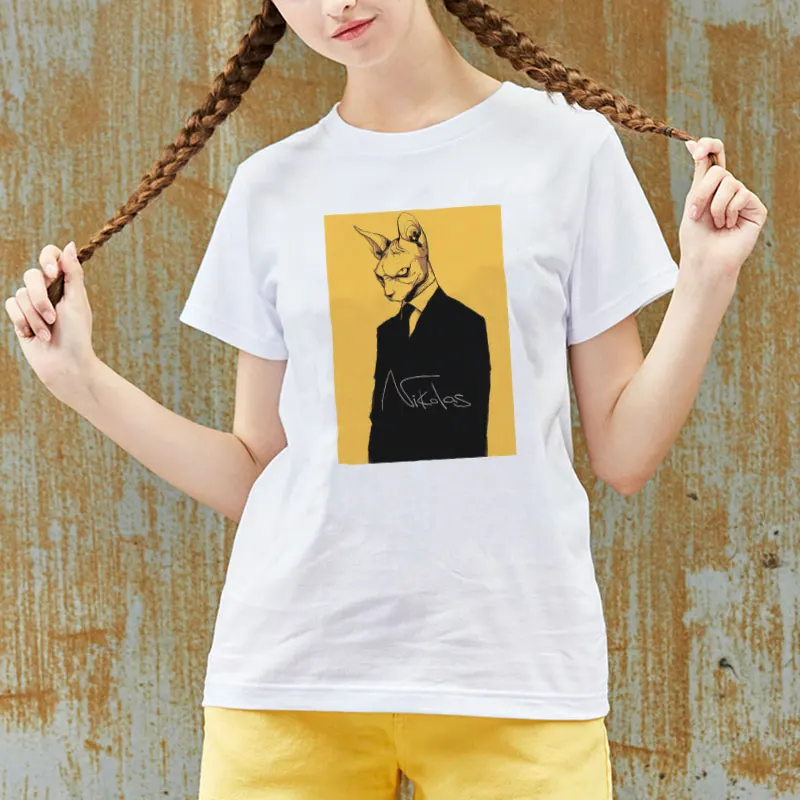

New Summer 2019 Harajuku Kawaii Vintage Cat Aesthetics Couple T Shirt Women Vogue Casual Print Short Sleeve Tops Camiseta Mujer