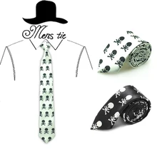 Мужской стильный галстук 5 см в ширину "белый большой крест кости череп" Узоры Галстуки классические Полиэстеровые тканые обтягивающие вечерние галстуки