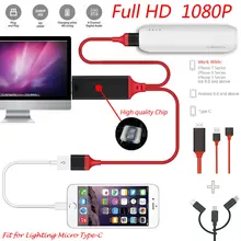USB-C 3.1 Type C to HDMI TV HDTV Cable HD 1080P DMI Converter Adapter Cables USB Cable for iPhone HDTV TV Digital AV USB-C 3.1 Type C to HDMI TV HDTV Cable HD 1080P DMI Converter Adapter Cables USB Cable for iPhone HDTV TV Digital AV