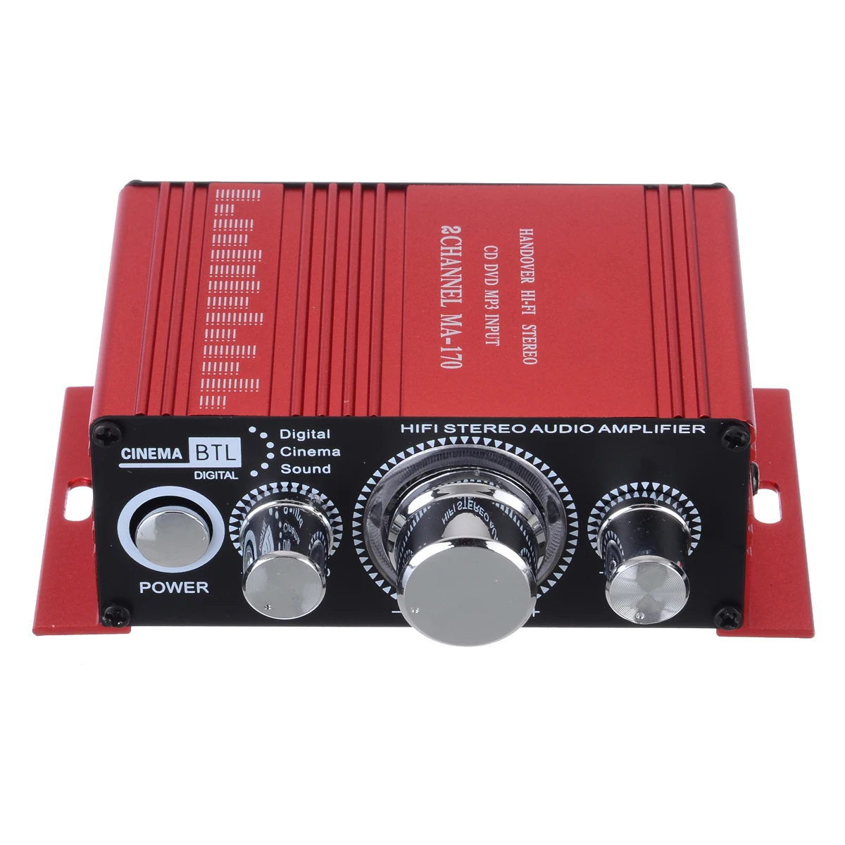 

DC 12V Red Stereo HiFi Amplifier 20Hz To 20KHz Aluminium 2CH AMP For Computer Desktop Speaker MA-170