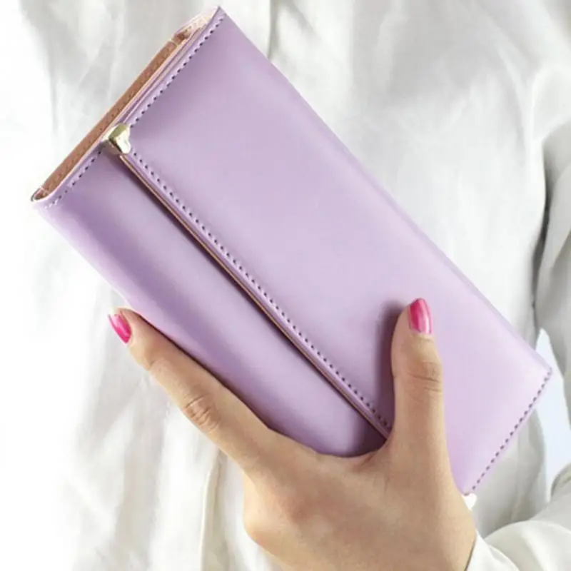 Кожаный женский кошелек, модная сумочка, держатель для карт, Длинный кошелек, женский кошелек