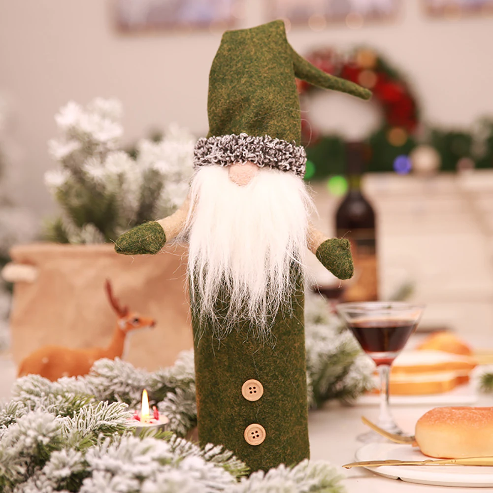 Горячая Рождественская декорация Gnome Tomte Santa Wine Bottle Cover шампанское обертывание Рождественская вечеринка Декор Стола