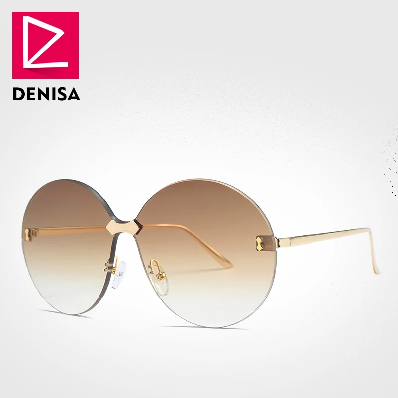 Солнцезащитные очки DENISA G22050 для мужчин и женщин винтажные большие круглые без