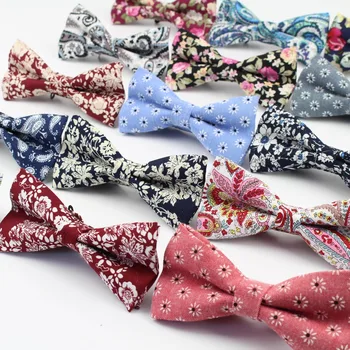 Women Men Bowtie Tuxedo Cotton Designer Colorful Butterfly...