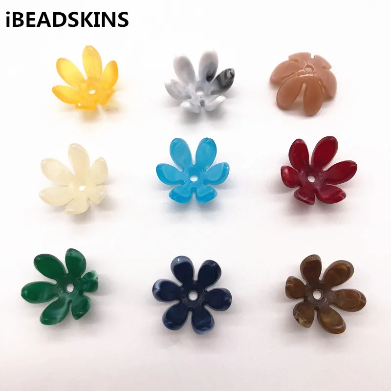 

New arrival! 19x10mm 200pcs/lot Acrylic marble effect Flower tray beads for DIY Jewelry making(Design as shown)