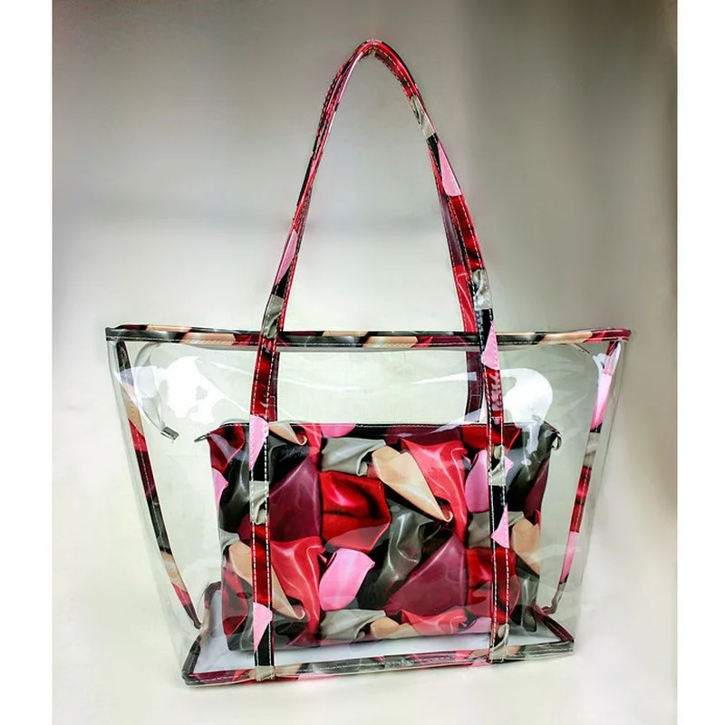 Fashion Summer Women Clear Plastic Transparent Beach Bag PVC Jelly Bag