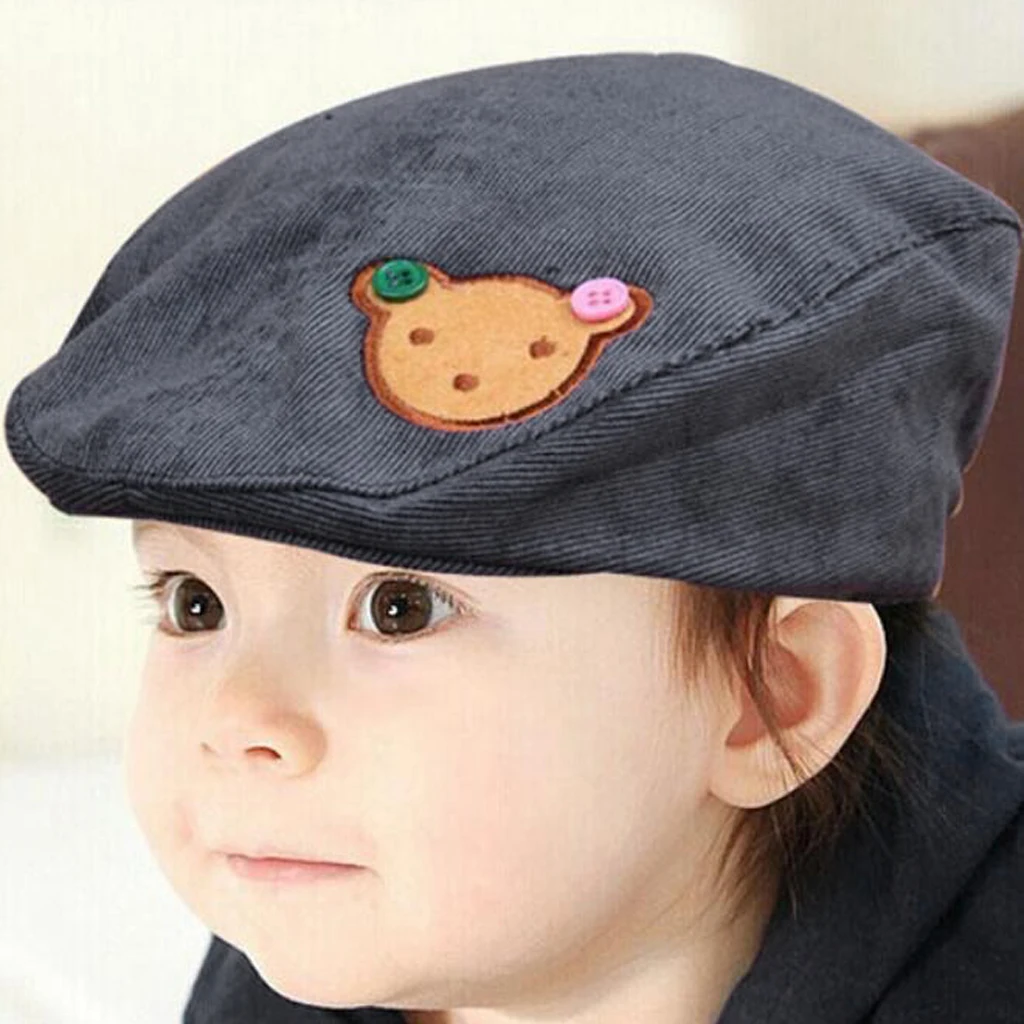 Toddler Kids Baby Boys Girls Beret Cap Fashion Cartoon Bear Hat