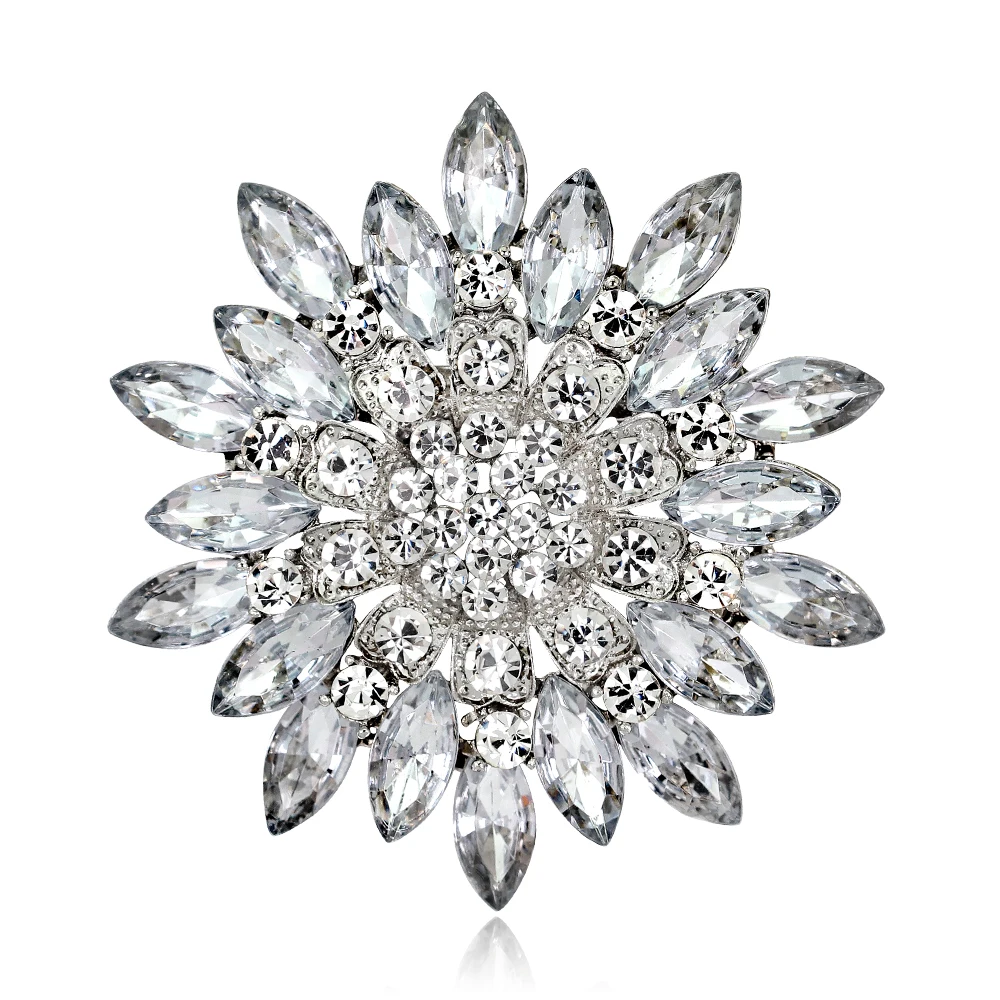 Fashion Women's Acrylic Brooch Wedding Bouquet Denim Jacket Glass