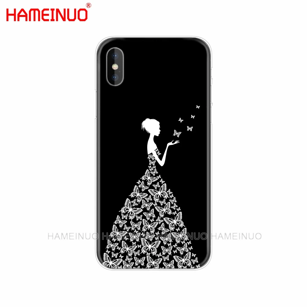 Чехол для мобильного телефона HAMEINUO Art White Line Kiss Love Heart Flower Rose Girl для iphone X 8 7 6 4 4S 5 5S SE 5c 6s plus - Цвет: 43410