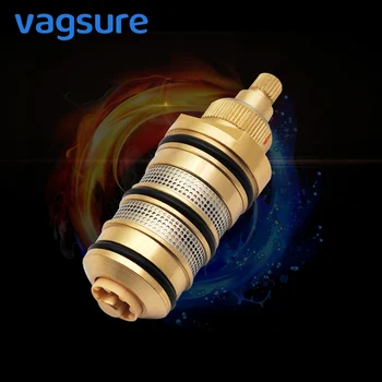Brass Thermostatic Valve Spool Copper Faucet Cartridge Bath Mixer Tap Shower Mixing Valve Adjust The Mixing Water Temperature solar temperature control valve electric water heater hot bathroom faucet automatic mixing water adjustment thermostatic valve