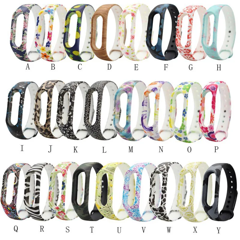 

Odog Silicon Printing Flowers Watchbands Bracelet for xiaomi mi band 2 Smart Watches Strap Band