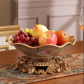 

Honorable Elegant Continental Vintage Fruit Plate Resin Creativity Home Decoration Living Room Dried Fruit Ornaments