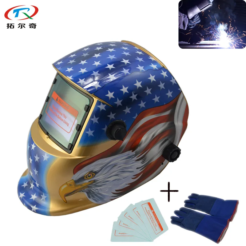 Welding Helmet Filter Lens mascara Batteries Solar Power Auto Darkening