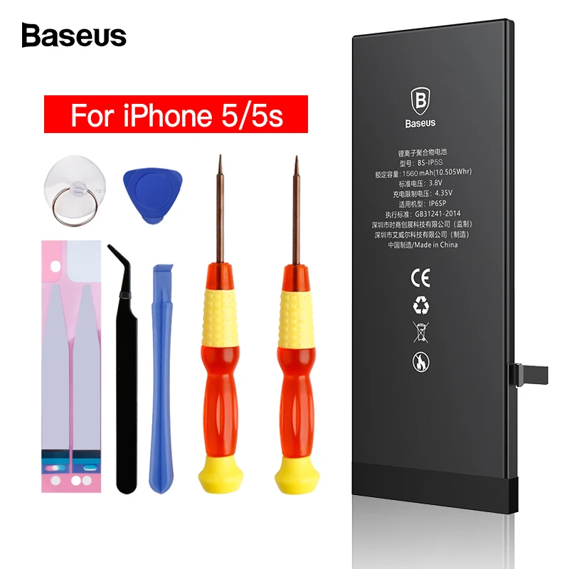 

Baseus Mobile Phone Battery For iPhone 5s 5 s Original Batteria Real Capacity 1560mAh 1440mAh Battery Replacement For iPhone5s