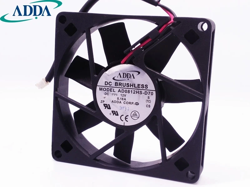 2pcs AD0812HS-D70  silent fan 12V 0. 18A 8015 80*80*15MM 8CM 80MM cooling fan