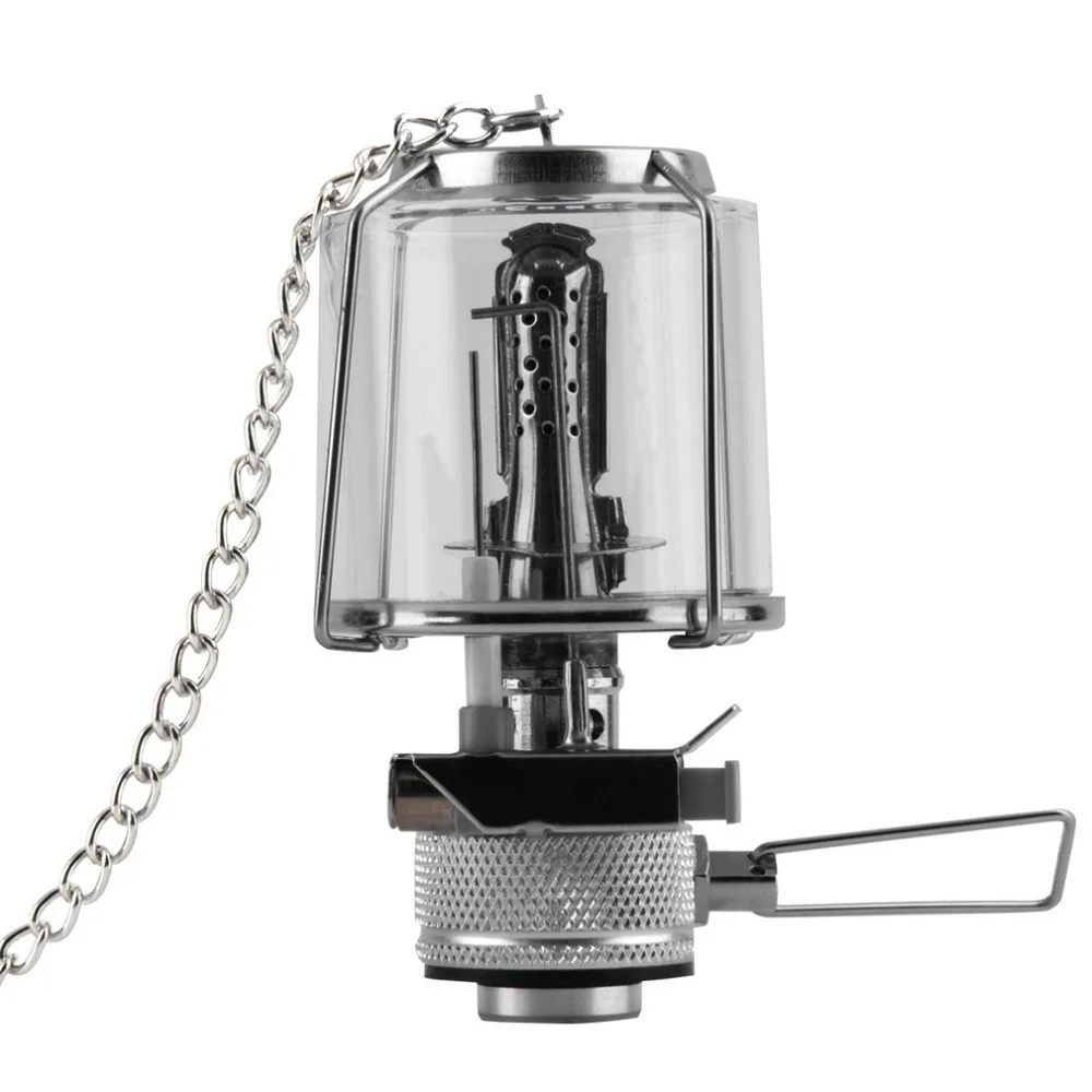 Acampamento ao ar Butano para Viagens Mini 80lux Livre Lanterna Portátil Tenda Alumínio Gas Light Lamp Torch Hanging Vidro da Lâmpada Chaminé 7 Mini 80lux acampamento ao ar livre lanterna