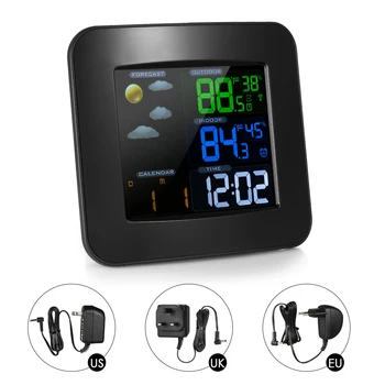 

Wireless Color Weather Station Clock Thermometer Hygrometer Barometer with Indoor Outdoor Temperature Humidity Time Calendar