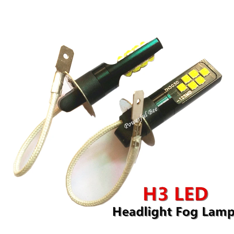 2x H3 3030SMD 24 Вт Янтарный Желтый холодный белый Светодиодный автомобильный фары Противотуманные фары DRL лампы для Maz-da 6 2003-15 Corolla 2003-10