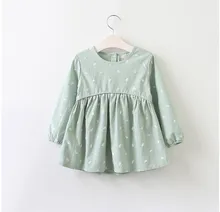 YG70224132 de Détail 2017 D’été De Mode Bébé Filles Robes Imprimer Lapin Lapin Fille Robe Princesse Pleine Manches Lolita Enfants Vêtements