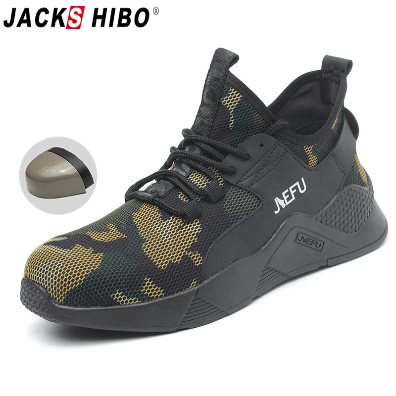 JACKSHIBO الصيف تنفس أحذية أمان للرجال مكافحة تحطيم أحذية عمل البناء سلامة الأحذية الذكور ثقب برهان JACKSHIBO الصيف تنفس أحذية أمان للرجال مكافحة تحطيم أحذية عمل البناء سلامة الأحذية الذكور ثقب برهان