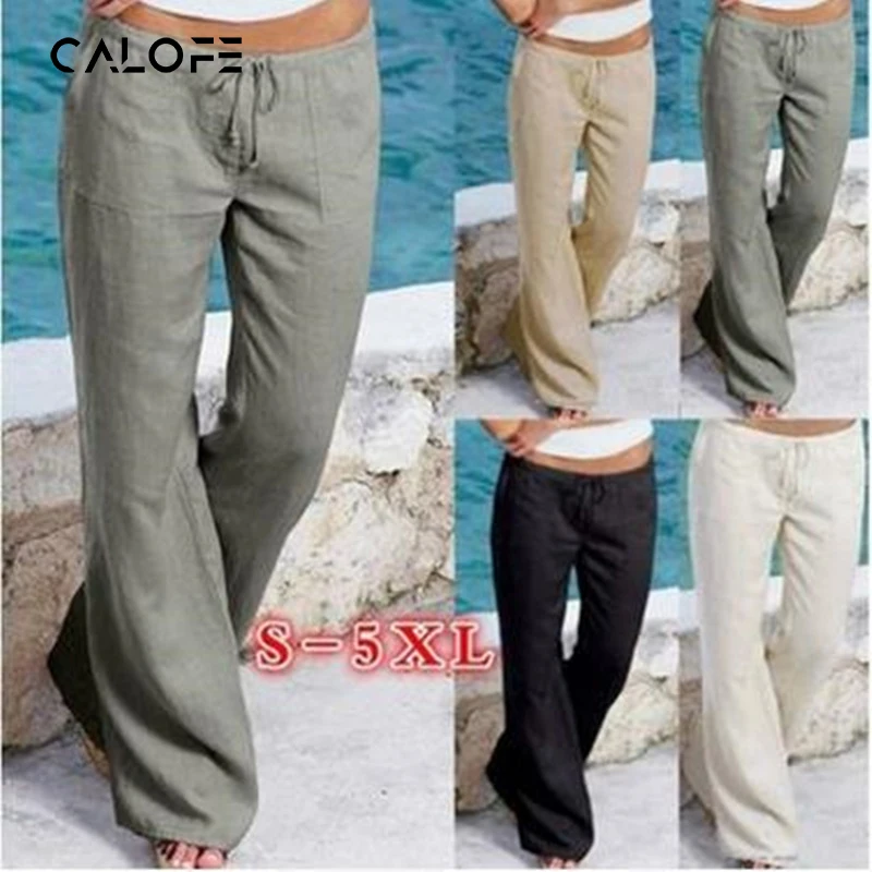 CALOFE Trousers Bottom Lady Girls Elegant Vintage Long