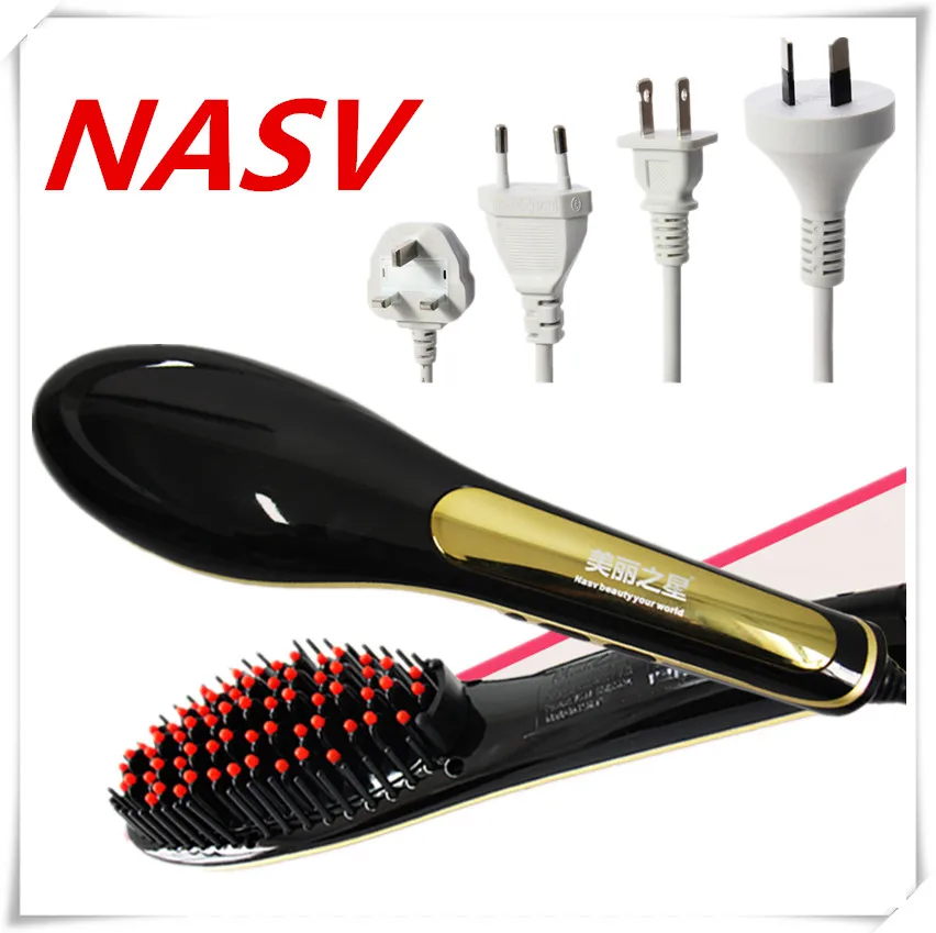 Cheap Hair Straightener Brush Professional Electric Brush Hair Straighteners Straight Hair Brush