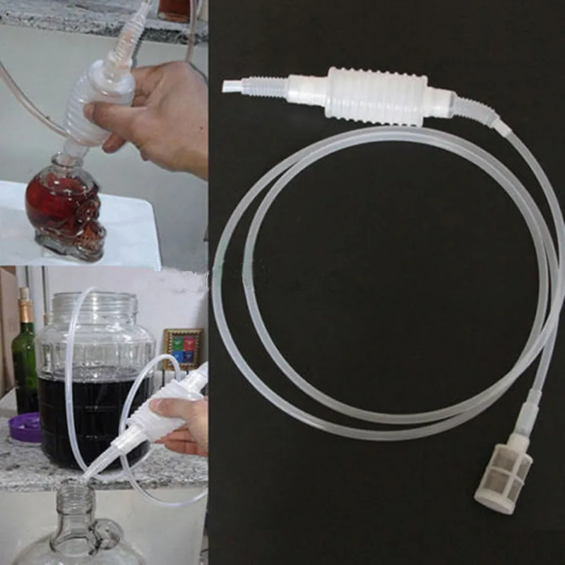

2019 Useful Home Brew Syphon Pack For Wine Making Hand Knead Siphon Filter Tube 1.8 meters Rubber Transparent wholesale DropShip