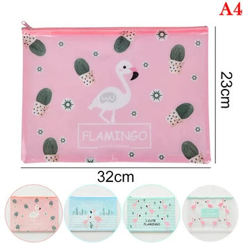 

Lovely Flamingo A4 A5 B6 File Bag Document Bag A4 File Folder Pencil Bags Stationery PVC Filing Products Card Holder Bag