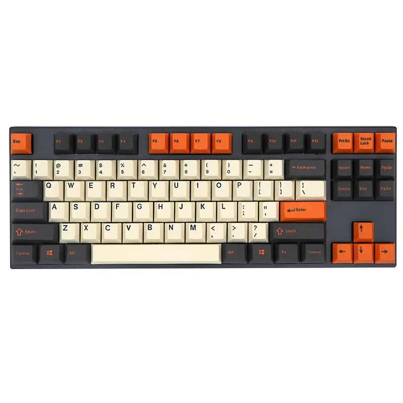BGKP Углеродные Doubleshot PBT Keycaps с верхней боковой печатью 108Key 87Key 61Key для Cherry MX