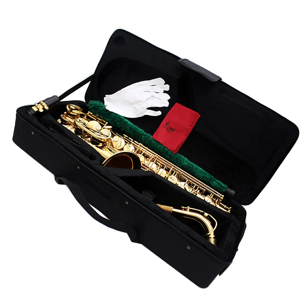 Высшее качество Eb Be Alto E плоский латунный саксофон Sax резной узор пластмассовый