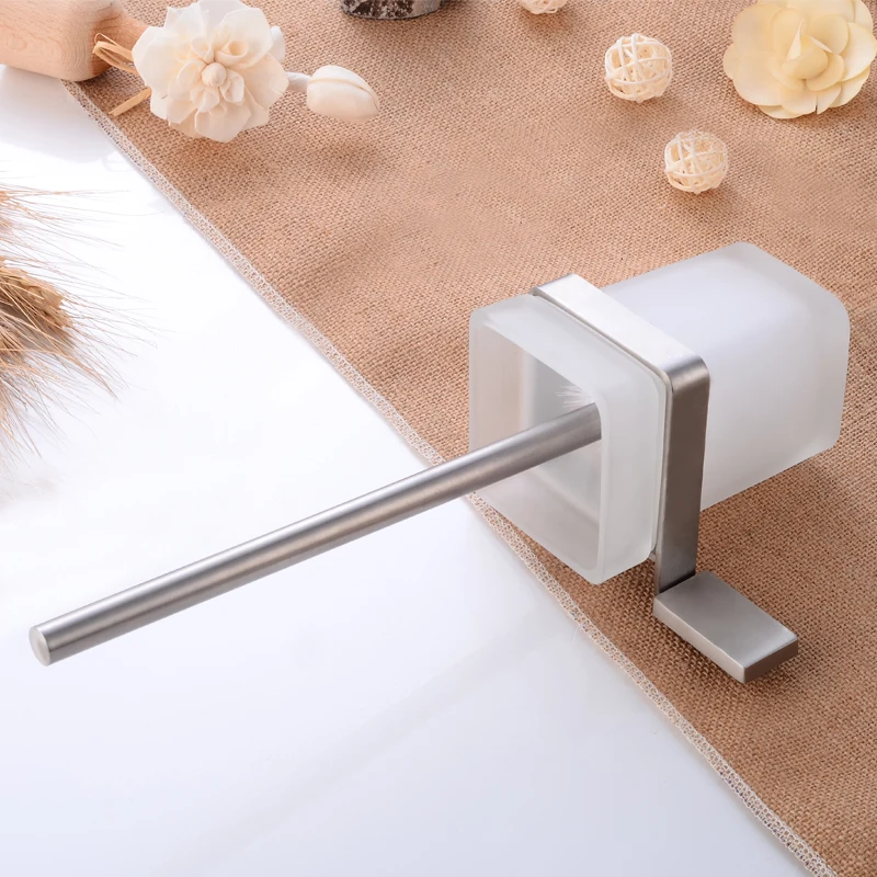 Wall Mounted Toilet Brush Holder Set Stainless Steel Glass Cup Holder Creative Bathroom Hardware Cleaning Brush Holder Rack Wall Mounted Toilet Brush Holder Set Stainless Steel Glass Cup Holder Creative Bathroom Hardware Cleaning Brush Holder Rack