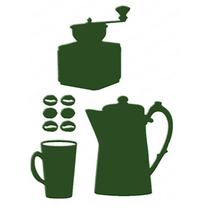 DiyArts Dies Cutting Coffee Drink Set Dies Metal Cutting Dies Paper Craft Die Cut for Scrapbooking Card Making Album DIY
