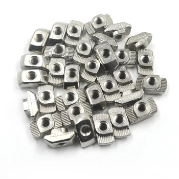 

Silver European Standard 45 Series Aluminum Slot Carbon Steel Half Round Roll In Sliding T Slot Nut with M5 Thread Pack of 100