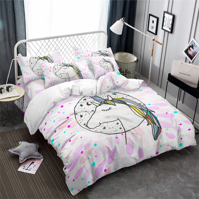 Colorful Princess Unicorn Bedding Set