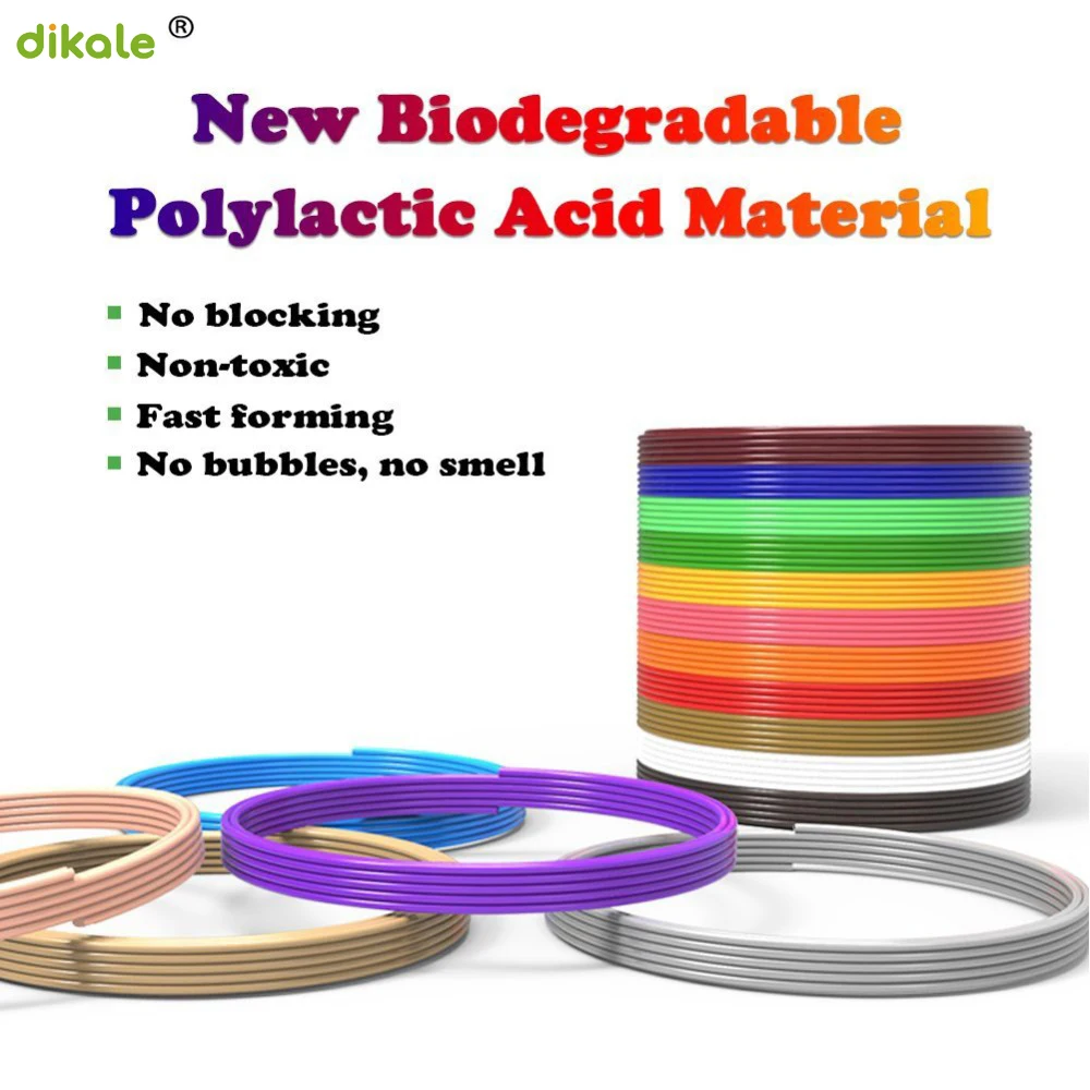 dikale No pollution 3 Meters 12 Color 3D Material 1.75MM PLA Filaments for 3D Printing Pen Threads Plastic Printer Consumables