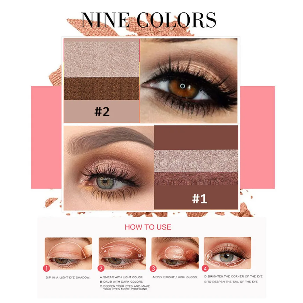 

Shimmer Two-color Stamp Eyeshadow Palette Waterproof Long Lasting Pearlescent Makeup Pigment Brightening Eyes Powder Sombra