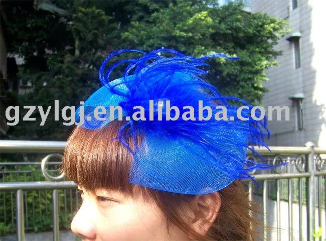 Синий чародей, танцы, рас, свадьбы, партии шляпу костюм фиолетовый цветок волосы шляпа h5035