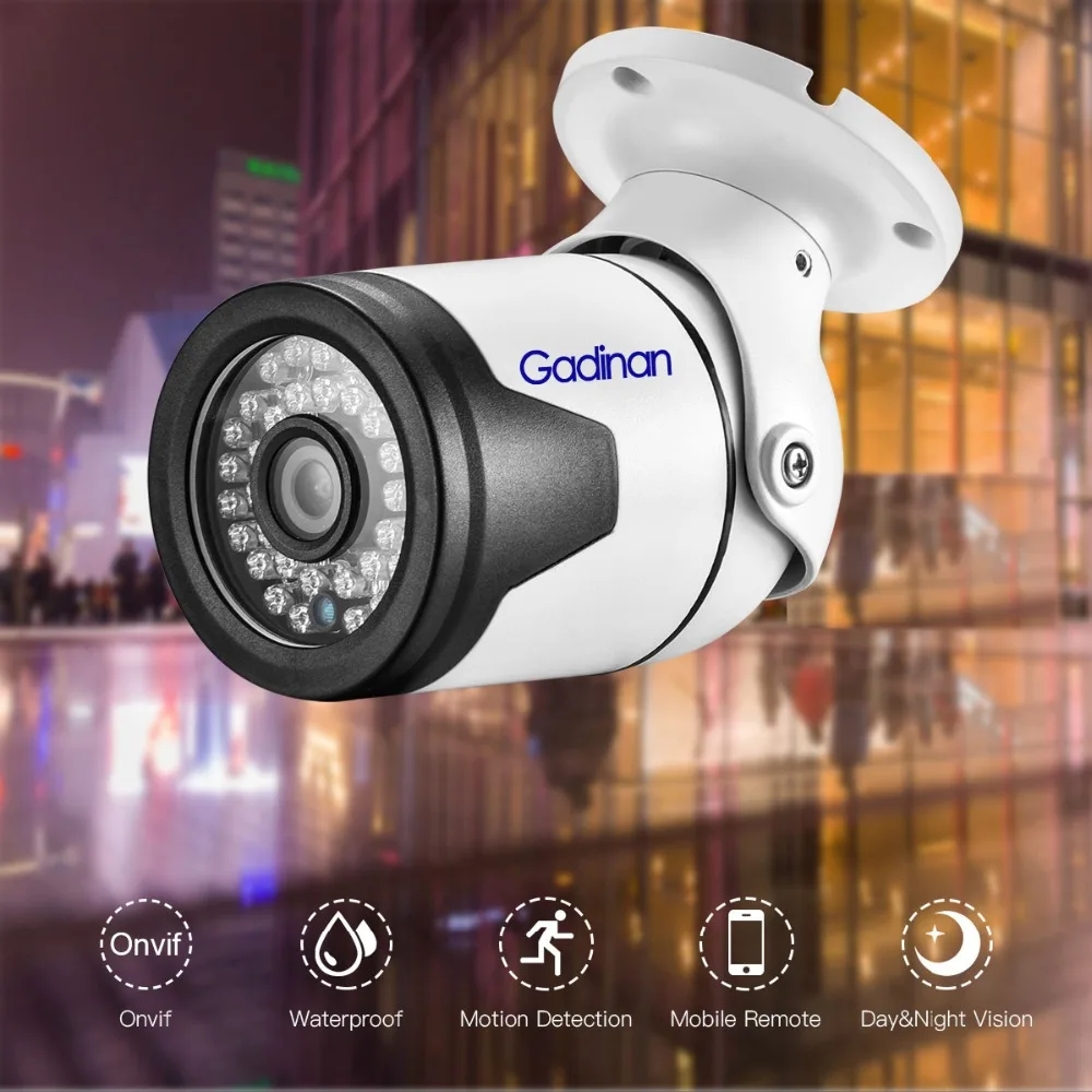 Gadinan 4MP POE IP камера Bullet H.265 2 8 мм широкоугольный CCTV водонепроницаемый IP66 Крытый